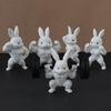 Süßes Oster-Fitness-Hase Lustiger Plastik-Kleiner-Hase-Schmuck Realistische Handgemachte Muskulöse-Hase-Statue Wohnzimmer-Dekoration