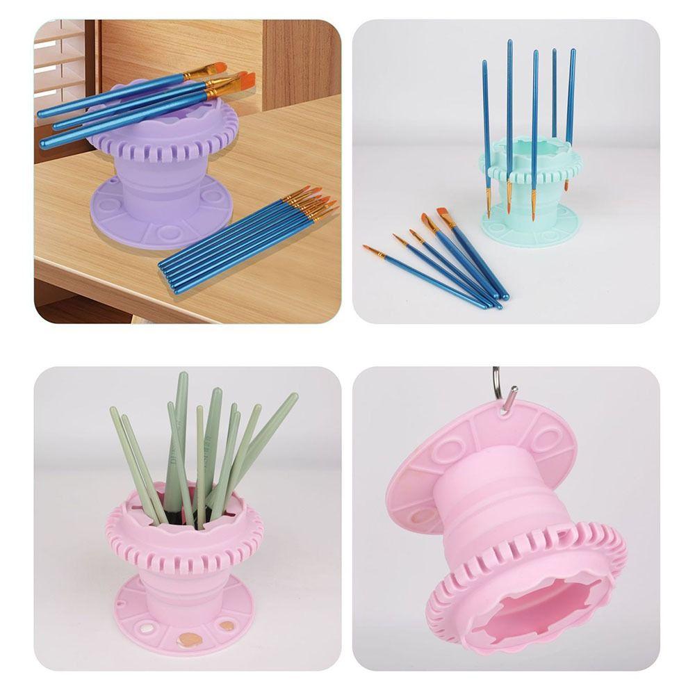 Foldable Silicone Paint Cleaner Box with Hanging Hole 2-in-1 Brush Holder  Beauty