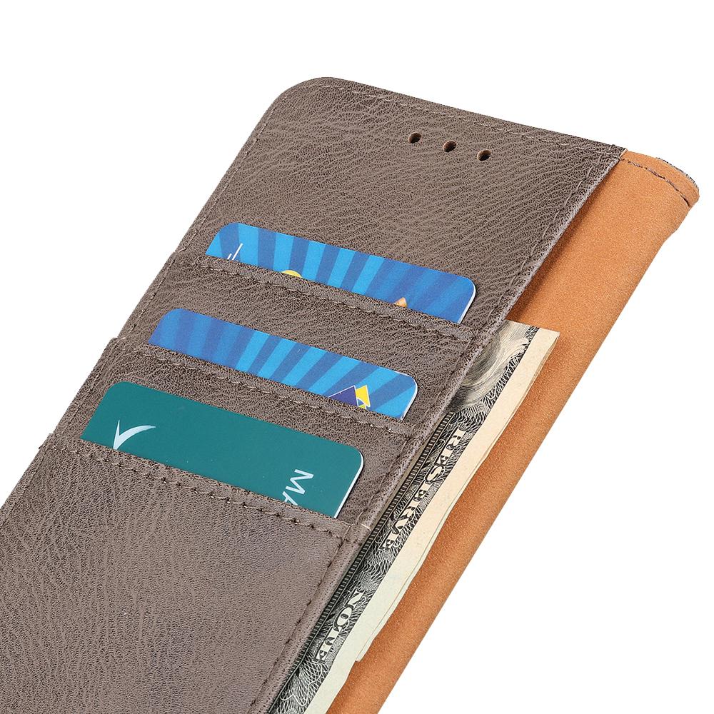 KHAZNEH Flip Leather Phone Case For Samsung Galaxy A24 4G (162.1 x 77.6 x 8.3mm) Cowhide Texture Phone Cover Wallet Stand