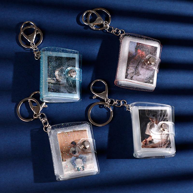 16 Pockets Mini Photo Album Instax 1 inch 1 inch ins card Holder With Keychain Business Card Bag photocard holder collect book