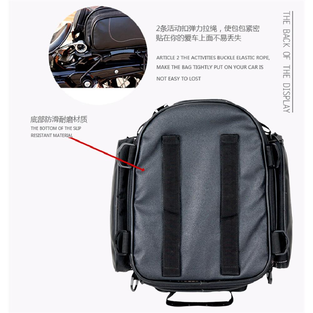 1X Waterproof Black Pu Leather Motorcycle Atv Scooter Rear Seat Luggage Tail Bag