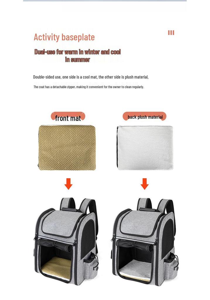Expandable Breathable Pet Backpack for Cats & Dogs – Foldable, Large Capacity, Ideal for Travel
