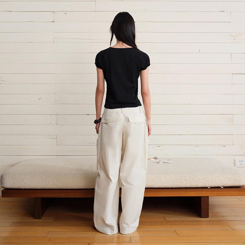 GREEN BELT Women's Loose Wide-Leg Cargo Pants