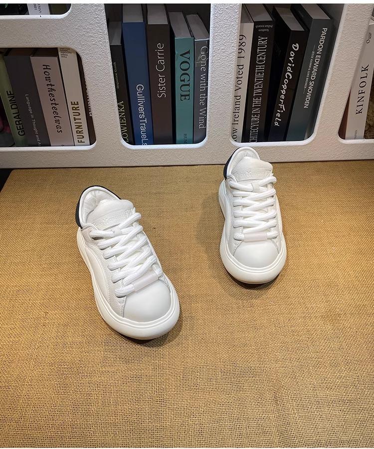 Color matching platform white shoes women's 2025 spring new popular versatile height-increasing muffin casual shoes bread shoes board shoes