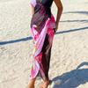 Women's Floral Print Cape and Bikini Beach Dress - Versatile Wear Options