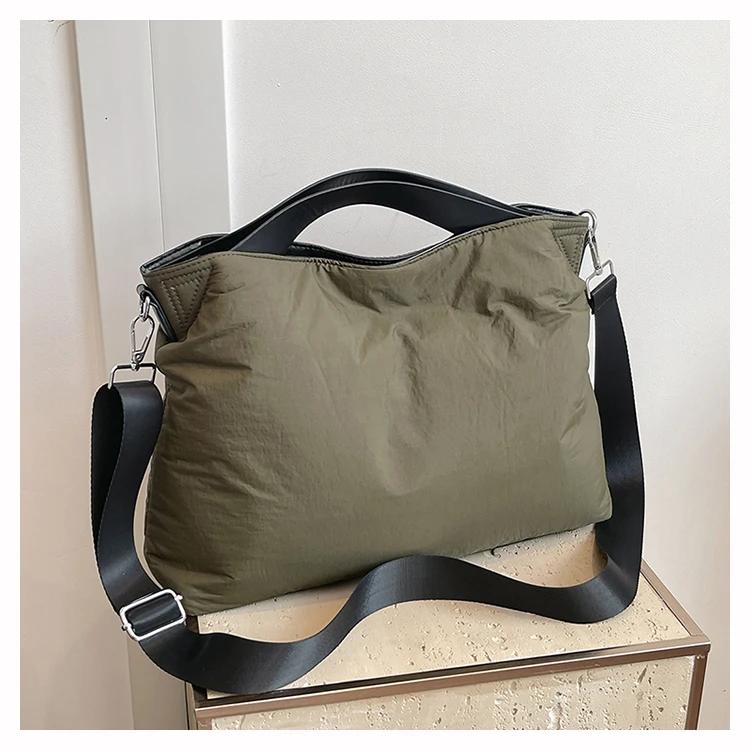 Large Capacity Solid Color Nylon Zipper Crossbody Soft Versatile Fashion Bag High-Quality Popular Shoulder Bag