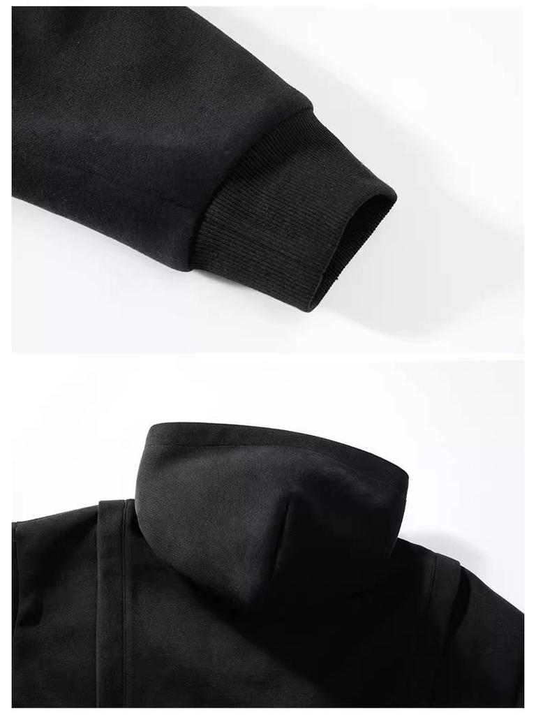 Unisex American-Style Heavy Fleece Hooded Jacket for Autumn/Winter