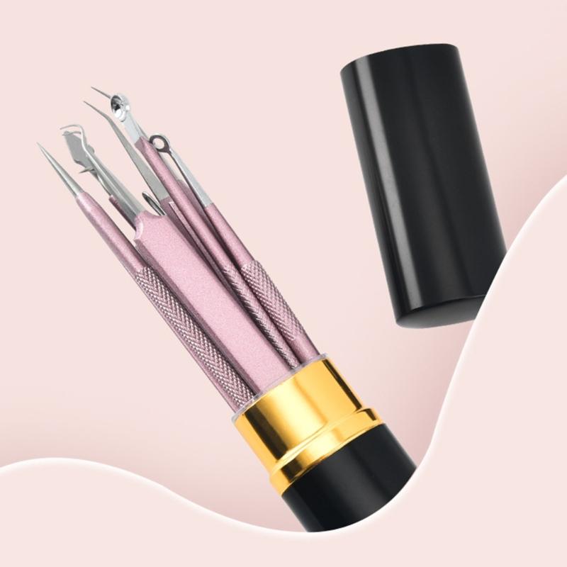 Portable 10Pcs Acne Treatments Kit Including Carbon Steel Needle and Ergonomic Comedone Extractor Tools