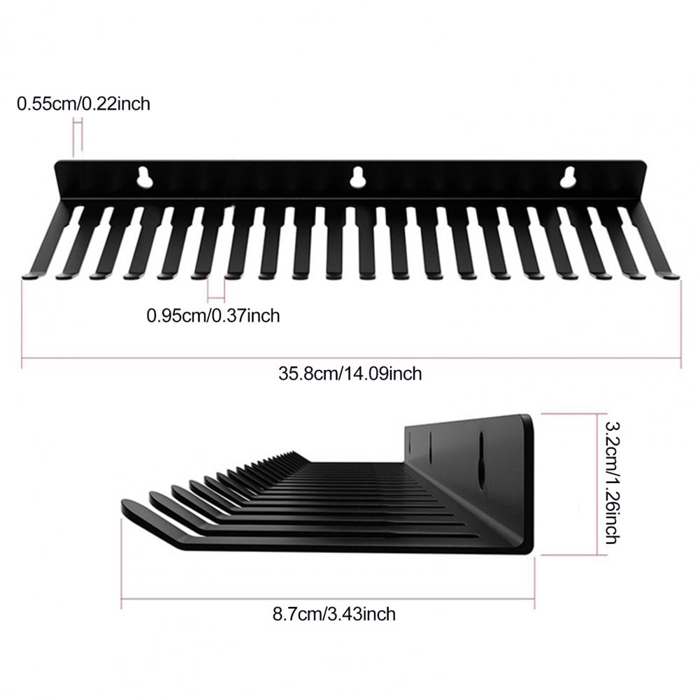 Wall-Mounted Cable Hanger Organizer 20 Slots Studio Storage Holder Cable Organizer for Guitar/Euro Rack/Computer Music Cables