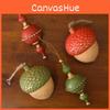 Traditional Wooden Christmas Acorn Pentagram Pendant Tree And Window Decoration