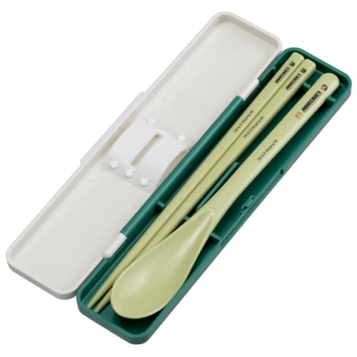 Skater Chopstick Spoon Combination Set 18cm Antibacterial Finished Lunch Box for Adults Comes with Silicone Cushion and Doesn't Make a Sound Made In J