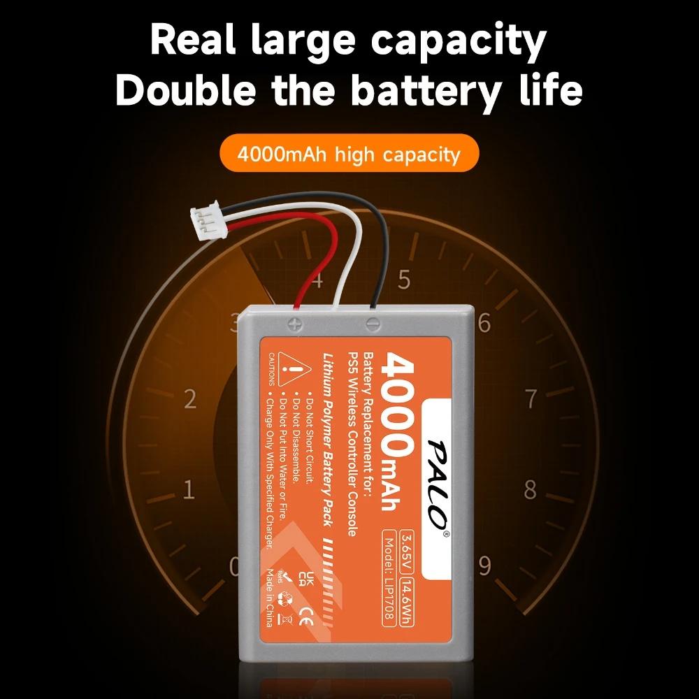 4000mAh Replacement Battery LIP1708 For Sony PS5 Wireless Controller Battery Playstation 5 DualSense Game Controller CFI-ZCT1W CFI-ZCT1J
