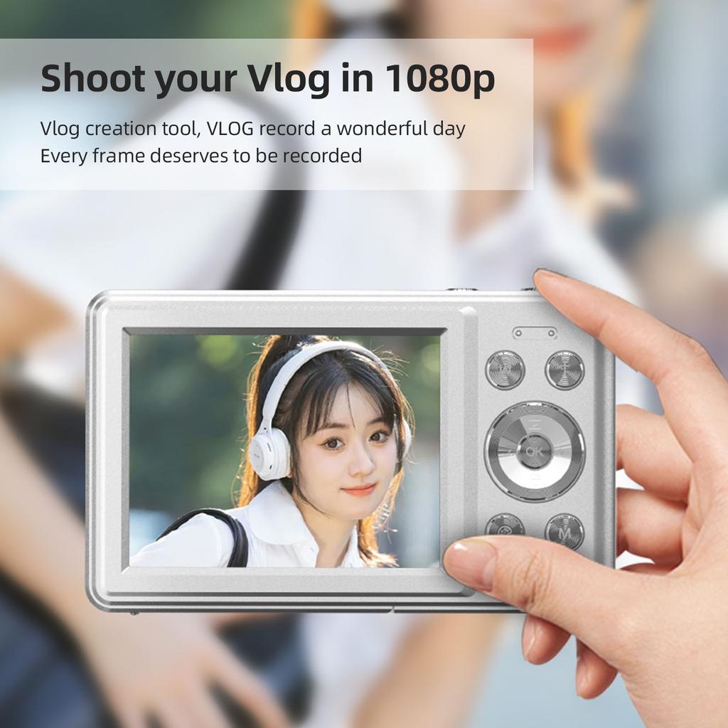 1080P Digital Camera Digital Video Camera Camcorder 56MP 2.88 Inch Screen 8X Digital Zoom AF Auto Focus Anti shake Face