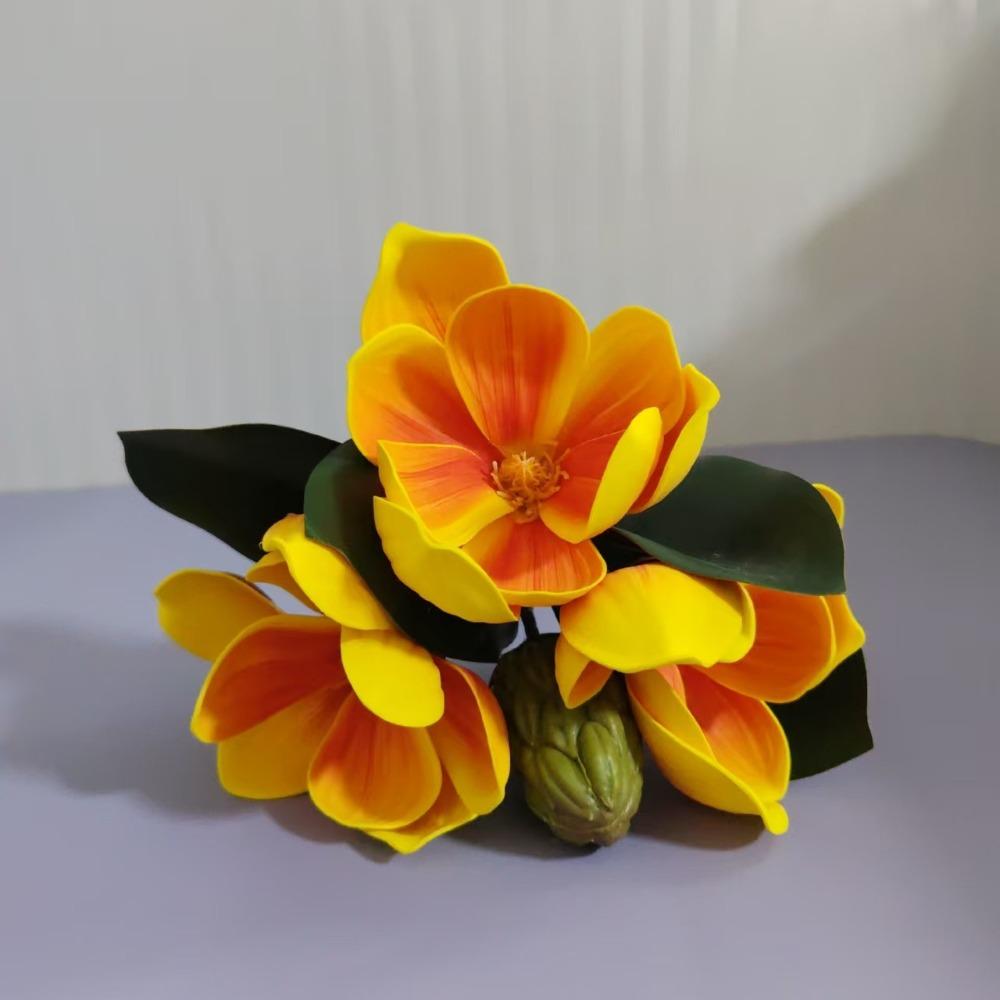 Real Touch Artificial Magnolia EVA Fake Orchid Lifelike Simulated Flowers  Gift