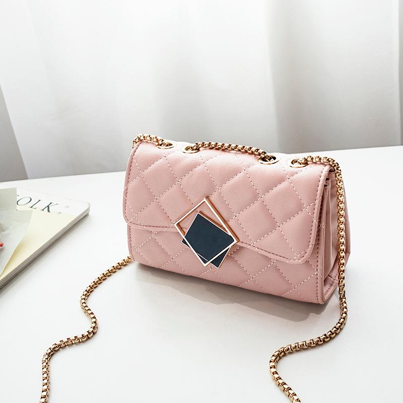 Fashion Diamond Elegant Shoulder Women's Bag Bag Niche Pu Chain Crossbody Cosmetic Bag