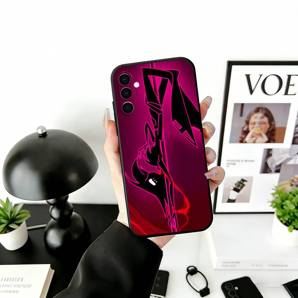 H-Hazbin A-Angel Dust Phone Case Black Silicone Soft For Samsung Galaxy A73,A72,A71,A70,A53,A52,A51
