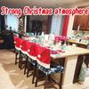 Christmas Chair Covers Santa Claus Hat Chair Back Covers for Xmas Holiday Festival Indoor Kitchen Bar Counter Stools Decorations
