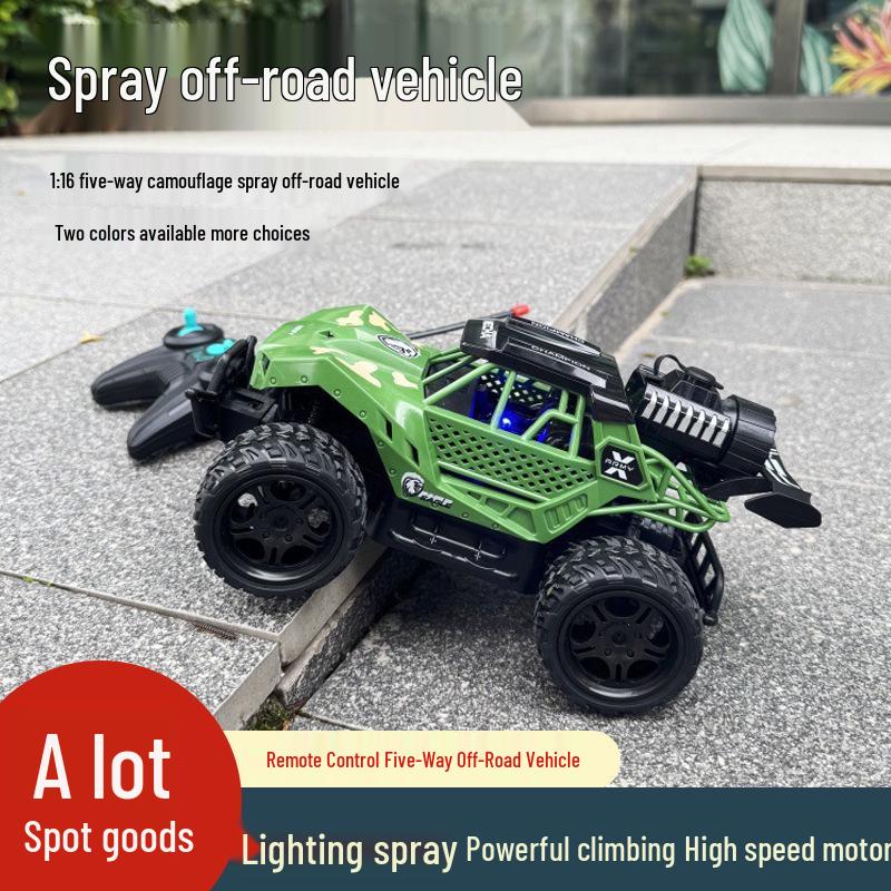 1:16 Children's Camouflage Remote Control Climbing Car with Lights and Battery Pack - Electric Off-road Toy