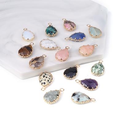 2 Stücke Naturstein Kleine Anhänger Tropfenförmigen Facettierten Anhänger Für Schmuck Machen DIY Halskette Ohrringe Armband Zubehör