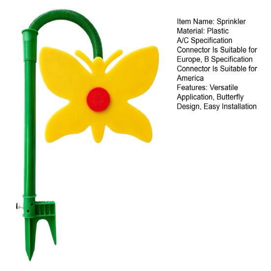 Crazy Butterfly Lawn Sprinkler, Dancing Butterfly Garden Sprinkler, Funny 360-Degree Rotating Butterfly Sprinkler for Garden Yard Watering