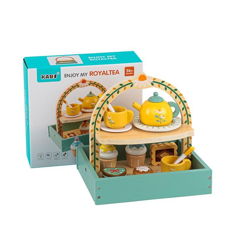 Play House Toy Kitchen Wooden Boy Girl Dessert Shop Ice Cream Tea Set Wooden Children'S Toys