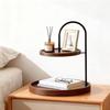 Double Layer Key Storage Rack Wooden Two Tier Holder Exquisite Serving Tray Stand  Bathroom Counter