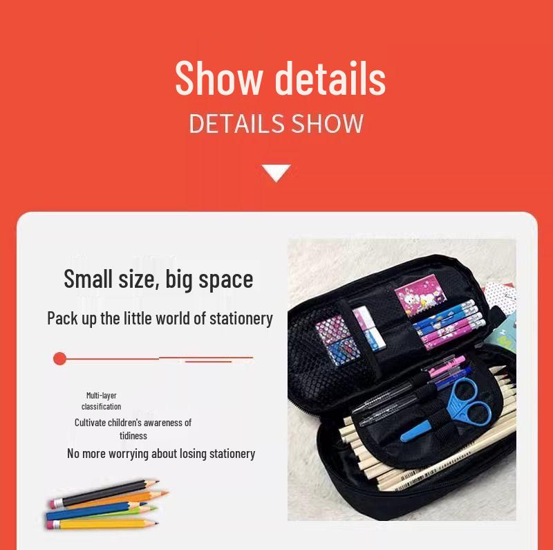 Hot-Selling DIY Cartoon Pencil Case - Lightweight, Dirt-Resistant, Large Capacity, Student Stationery Bag.