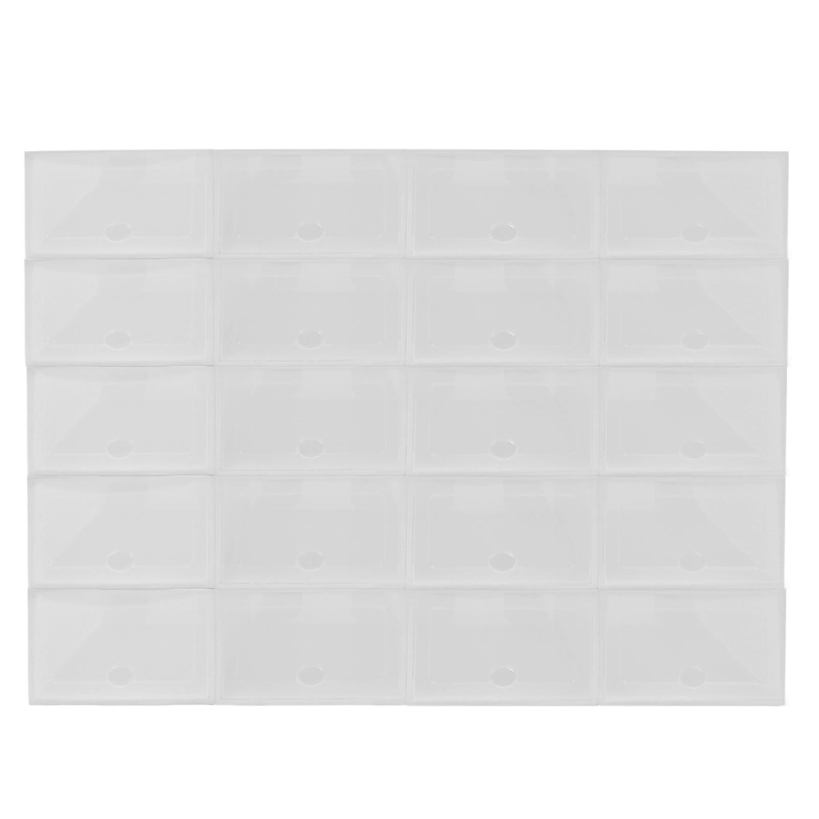 

20 шт. Штабелируемый ящик для обуви Прозрачный ящик для хранения Подходит для хранения журналов, книг, обуви 32.6x24x14см