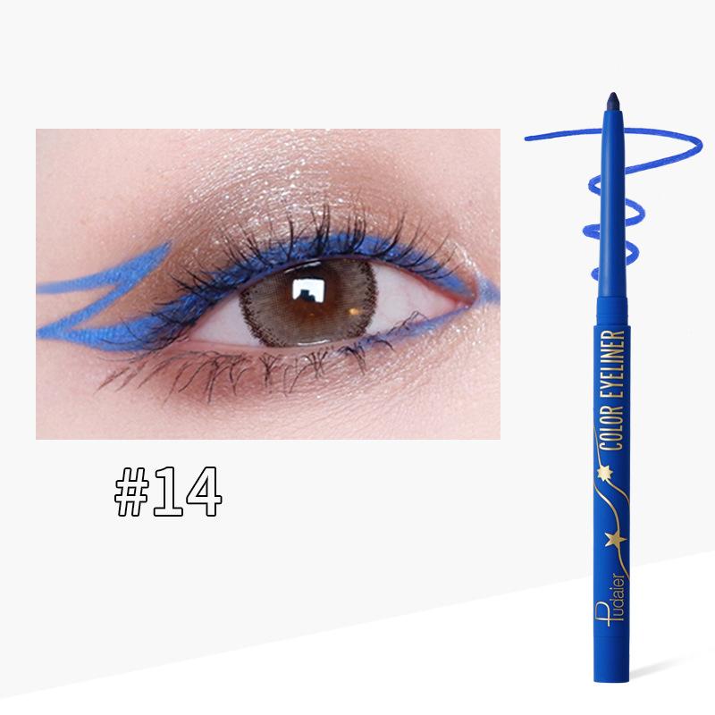 Pudaier Eyeliner Anti Sweat Ανθεκτικό και εύκολο στο περίγραμμα Eyeliner Pen 18 Color Eyeliner