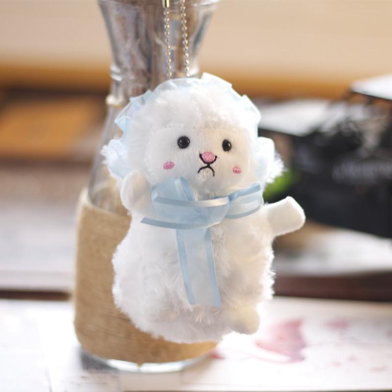 

Милая милая подвеска в виде овечки Лолиты, плюшевая игрушка, маленький овен, школьный рюкзак, подвесное украшение, брелок в виде маленькой овечки 12 cm