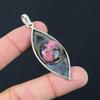 Natural Rhodonite Gemstone Indian Jewelry 925 Sterling Silver Pendant For Girls
