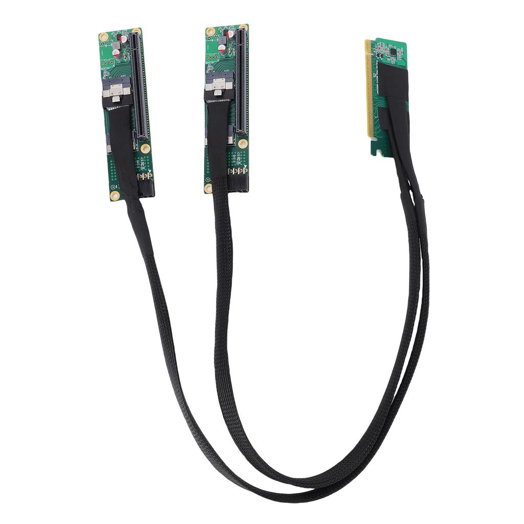 PCIe 4.0 X16 to SFF 8654 X2 Adapter Cable High Performance PCIe 4.0 to SFF 8654 Split Extender for Computer Motherboards