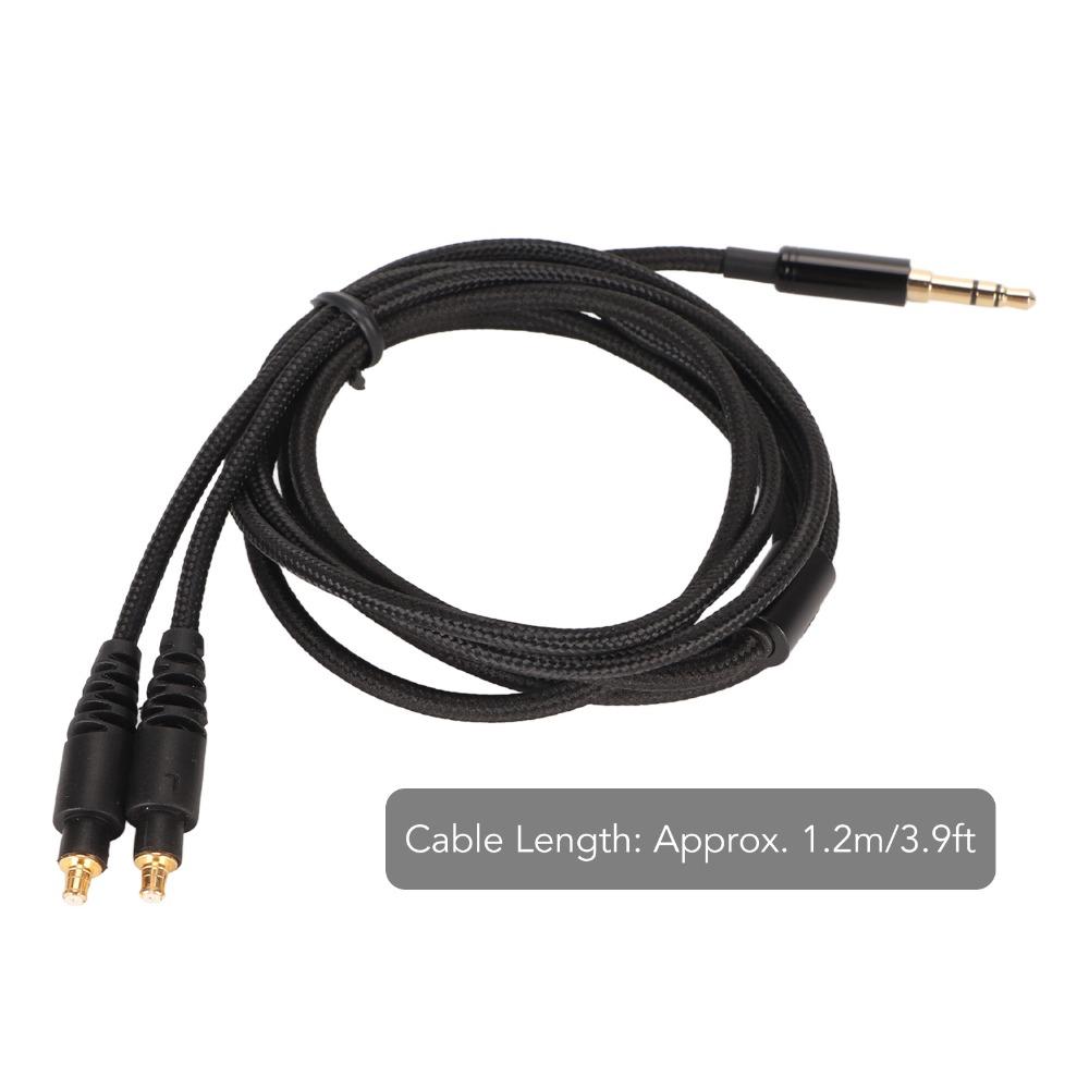 1.2m/3.9ft 3.5mm Headphone Sound Cable Braiding Cable Gold Plated Plug Earbuds Upgrade Wire for ATH MSR7b ATH SR9 ATH ESW990H
