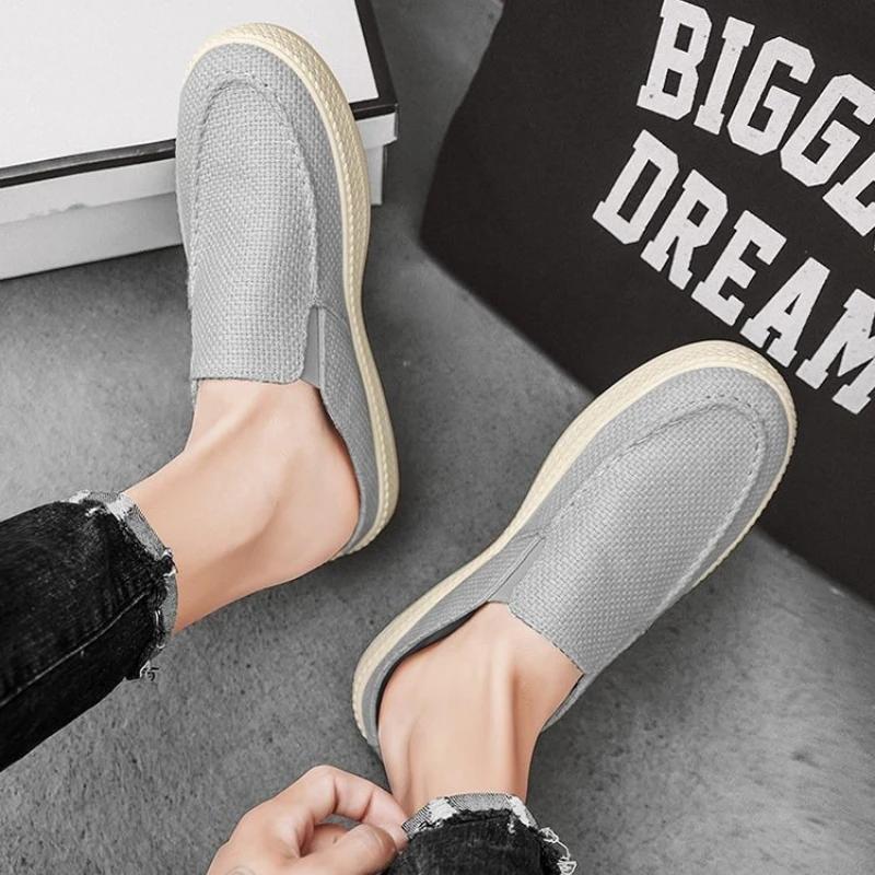 Sandals Man Mules Outdoor Flat Half Slippers for Men Original Elegant Y2k Designer Luxury 2025 Style Low Price Summer Sale Shoes