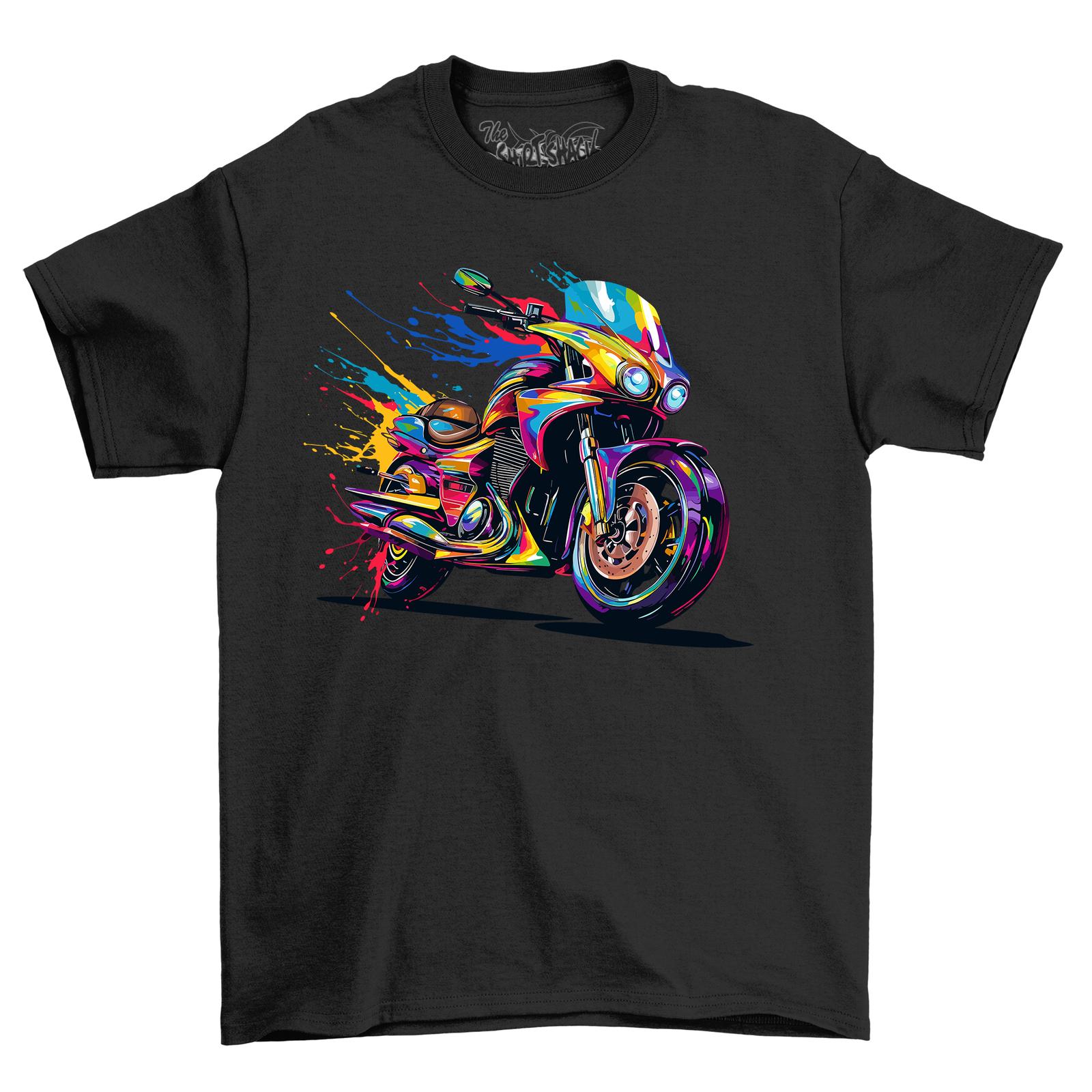 Motorcycle Paint Drip Design T-Shirt Mens Womens Tees Top - Ride in Style! Funny T-Shirt Mens Womens Tees Top, Unisex Prin 3XL