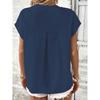 Summer Short Sleeve Loose Women Blouse New V-neck Button Retro Cotton Shirts Office Casual Simple Tops Shir… More