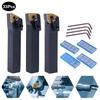 33pcs Lathe Tool Kit, Carbide Turning Set with Indexable Holders & Blades, Includes 3 Tool Holders, 4 Hex Keys for Metalworking
