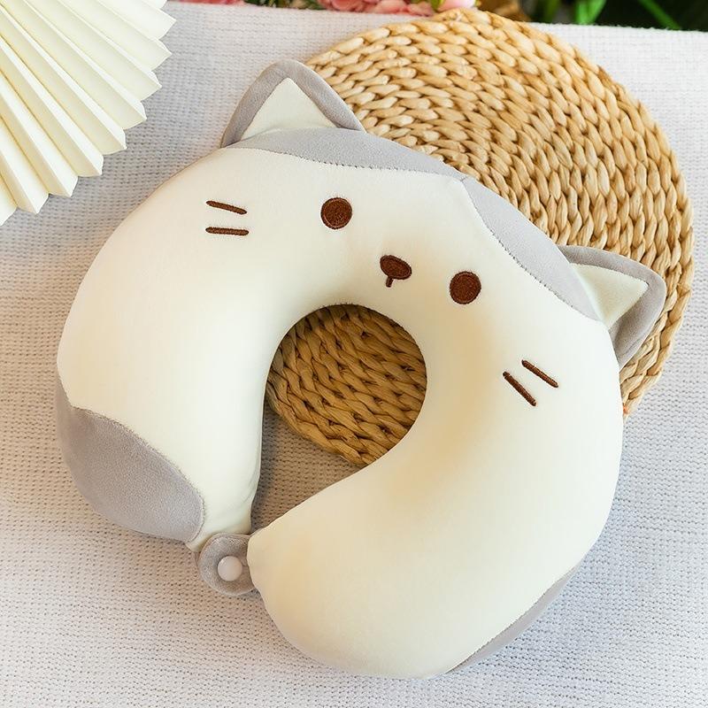 Cestovní polštář, polštář na krk, opěrka brady a krku, roztomilý kreslený cestovní polštář na krk pro chlapce a dívky, cestovní doplňky do letadla, auta, polohovací