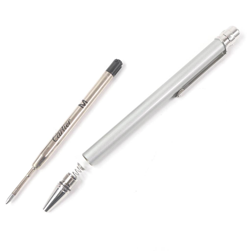 Great Cartier Ballpoint pen Santos de Cartier Twist Type Silver mens Used