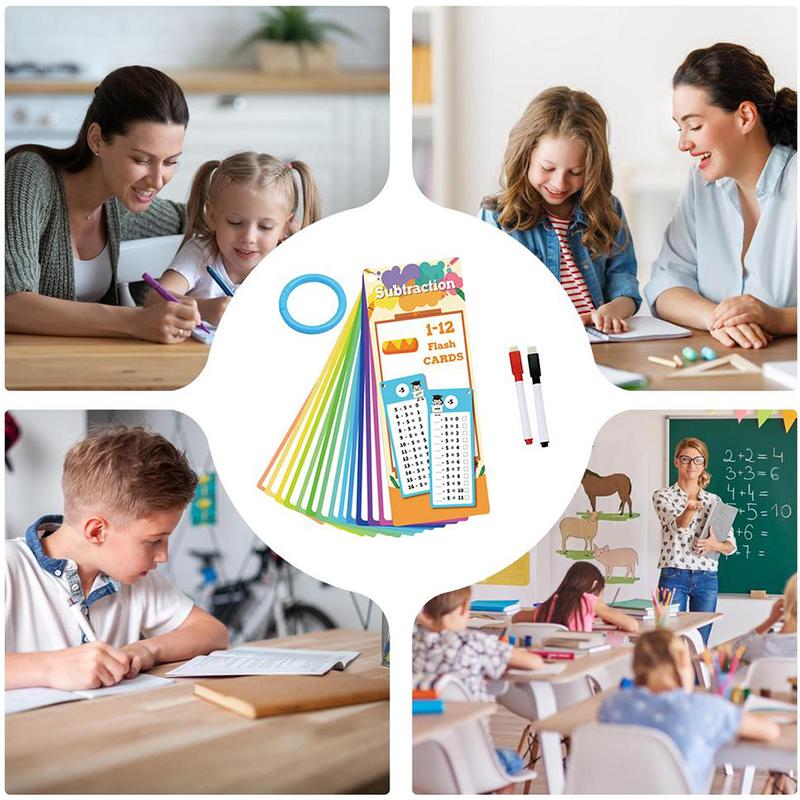 1 Set Math Counting Flash Card Book Toy Arithmetic Training Game Props Addition Subtraction Multiplication Division Learning ZYF
