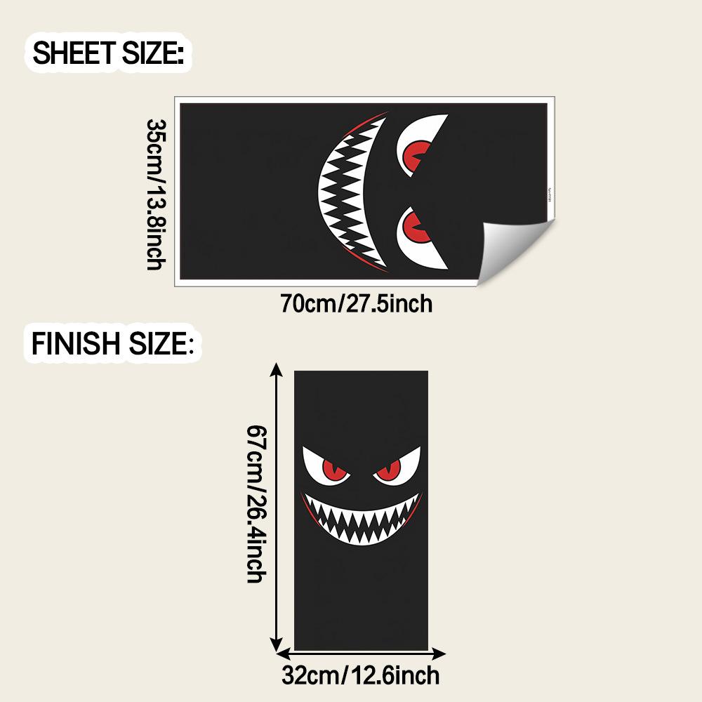 Halloween Spooky Smiling Face Outdoor Trash Can Holiday Atmosphere Decoration Stickers