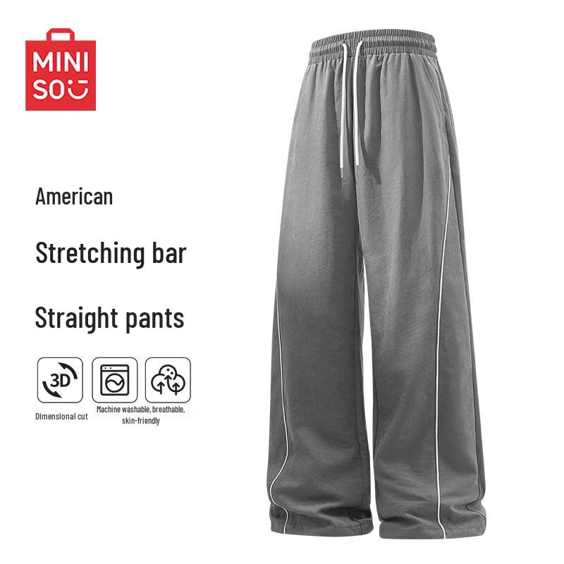 Men s Summer Retro Loose Straight-Leg Casual Pants XL
