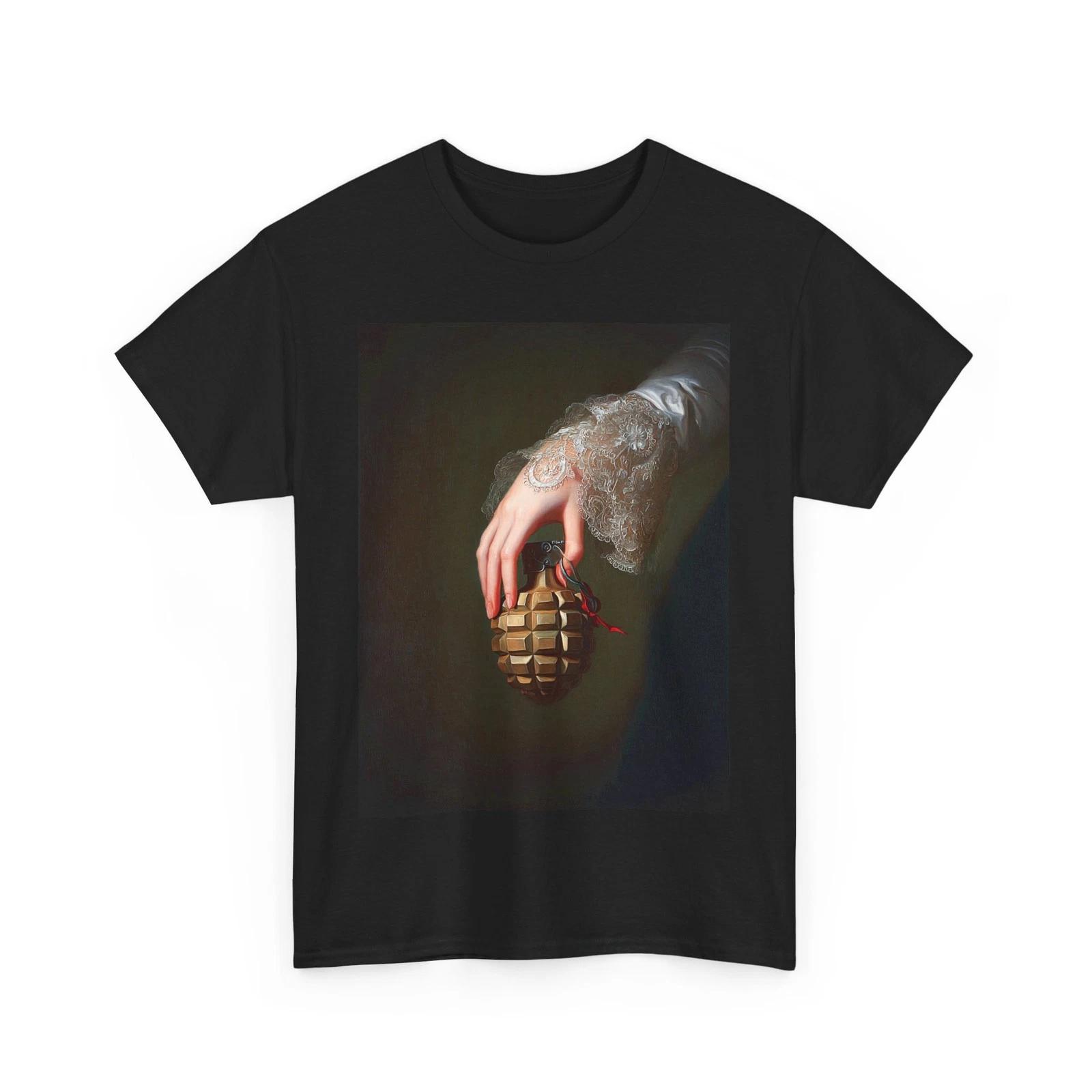 GRENADE VICTORIAN PORTRAIT ART Tshirt TEE SHIRT GIFT MEN WOMEN BOMB WEAPON SHIRT 4XL