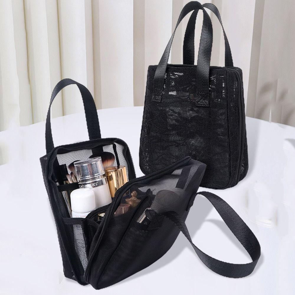 Large Capacity Mesh Shower Bag Comfortable Handle Foldable Mesh Tote Outdoor