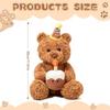LIULINY 30cm Teddy Bear Plush Toy with Hat & Cake, Soft Cuddly Stuffed Animal Doll, Birthday Christmas Gift for Girls Boys Kids Party