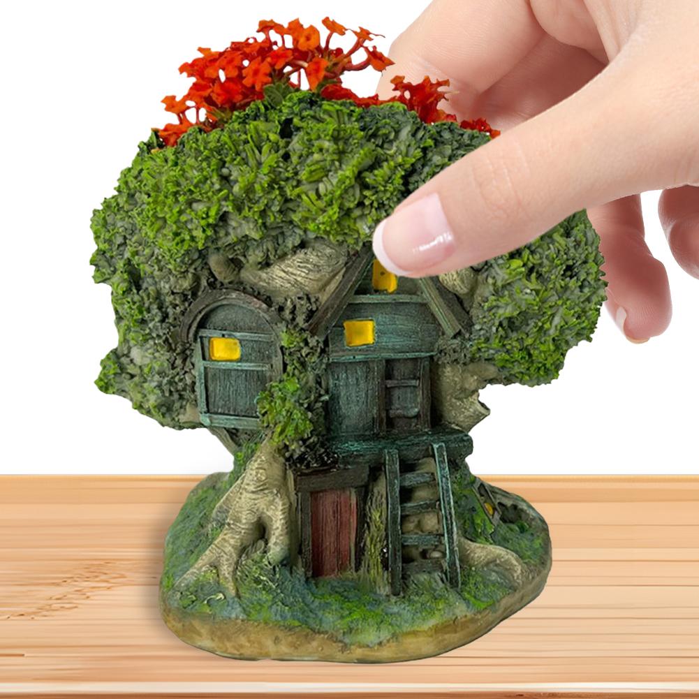 

Tree House Flower Pot Succulent Pot Decorative Forest House Planter Pot Multi-Function Desktop Plant Pot for Micro Landscape China Mainland