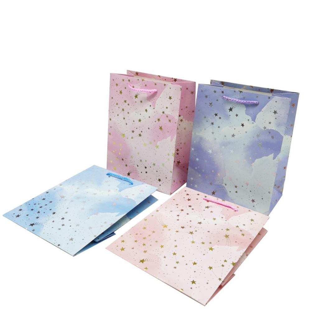 

4 Pcs Paper Jam Gift Packaging Box with Handle Handbag New Gift Bag Shopping