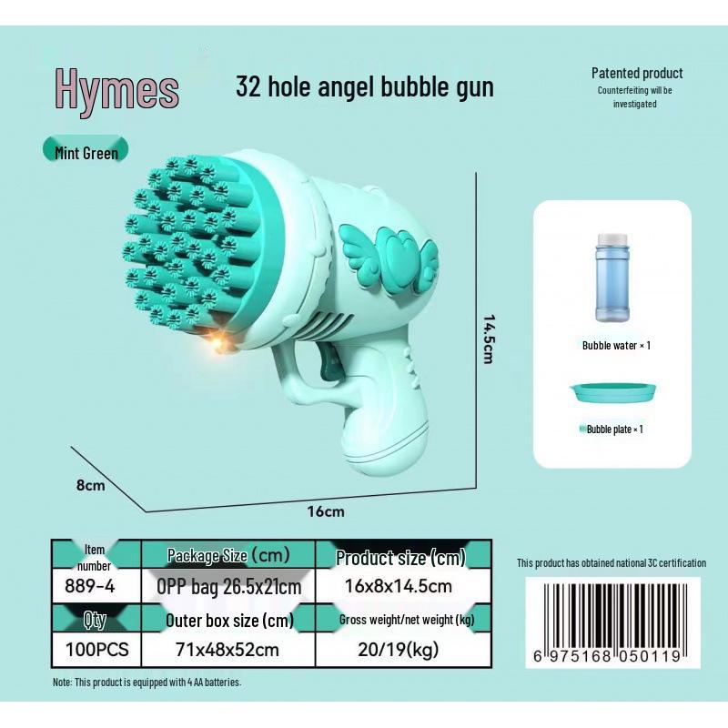 40-Hole Little Dinosaur Handheld Bubble Blower - Automatic Outdoor Toy for Kids