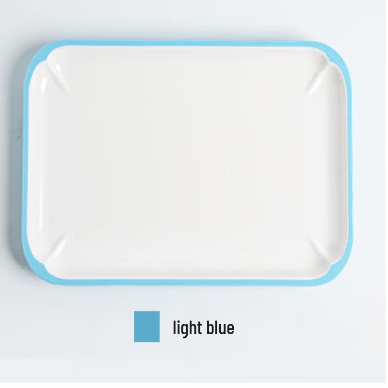 ZISIZ 10.25-inch Two-Tone Melamine Rectangular Serving Plates