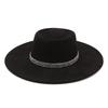 European, American and British Sty.cm Concave and Convex Top Deerskin Velvet Top Hat Big Retro Hepburn Style Diamond Felt Hat